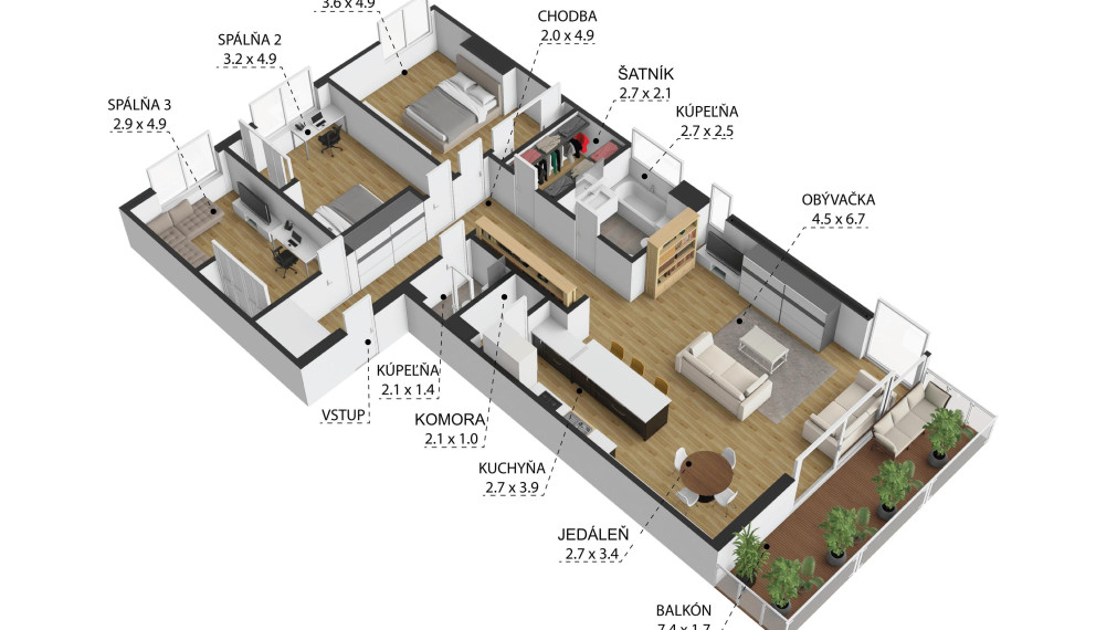 Príjemný  4 izbový byt na KOLIBE s vnútorným bazénom, saunou a parkovaním v uzavretom areáli.
