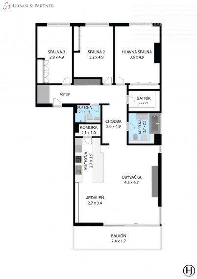 Príjemný  4 izbový byt na KOLIBE s vnútorným bazénom, saunou a parkovaním v uzavretom areáli.