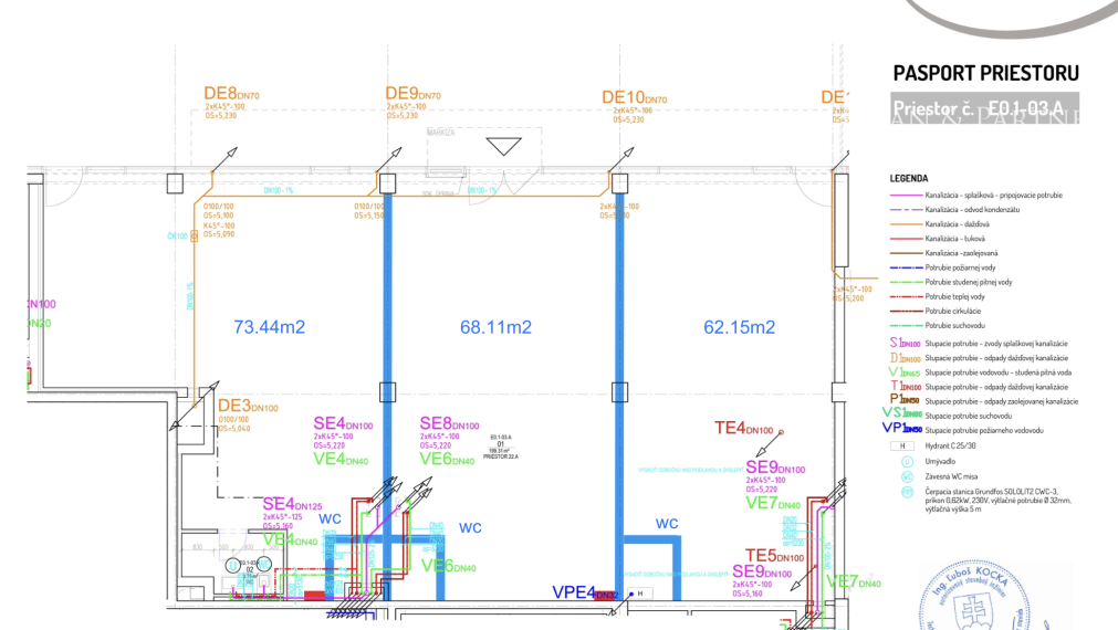 Obch. priestor, lokalita MLYNSKÉ NIVY, možné rodelenie na 3 samost. prevádzky