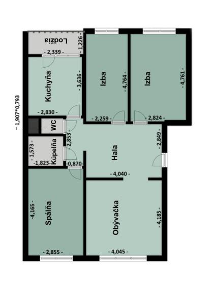 PREDAJ  4-izbový byt  – Gessayova ulici.