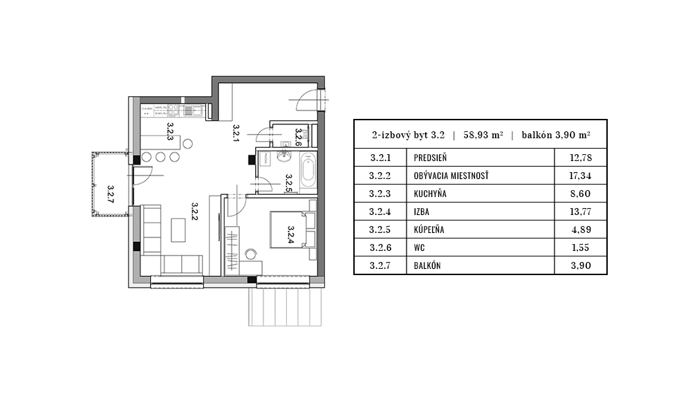 Moderný 2 izbový byt na predaj v centre Popradu